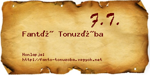 Fantó Tonuzóba névjegykártya